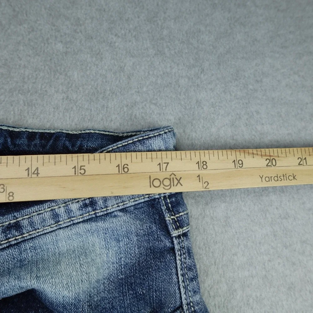 TK Axel Jeans Mens 32x32 Blue Faded Slim Boot Embroidered Flap Pocket
